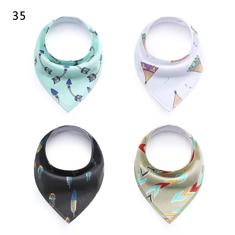 2021 4pcs cotton baby bib cloth bandana bibs for babies odontologia regalo de Navidad de bebe tela para baberos
