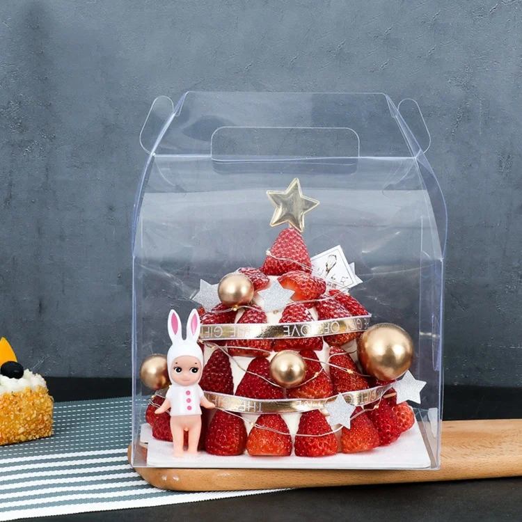 Custom Wholesale Transparent Plastic 6 inch Packing Cake Box for Cake
