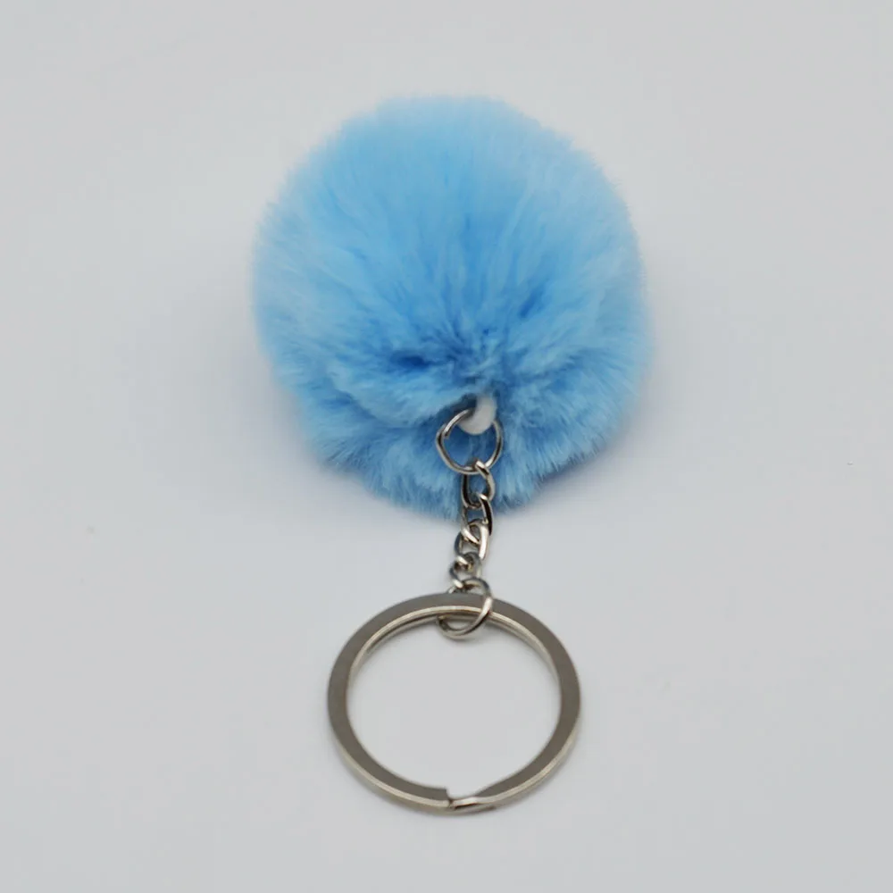 2024 Hot Sale Custom Small Size  5cm Artificial Faux Fur Ball Pompom  Accessory key rings chains Christmas Toys