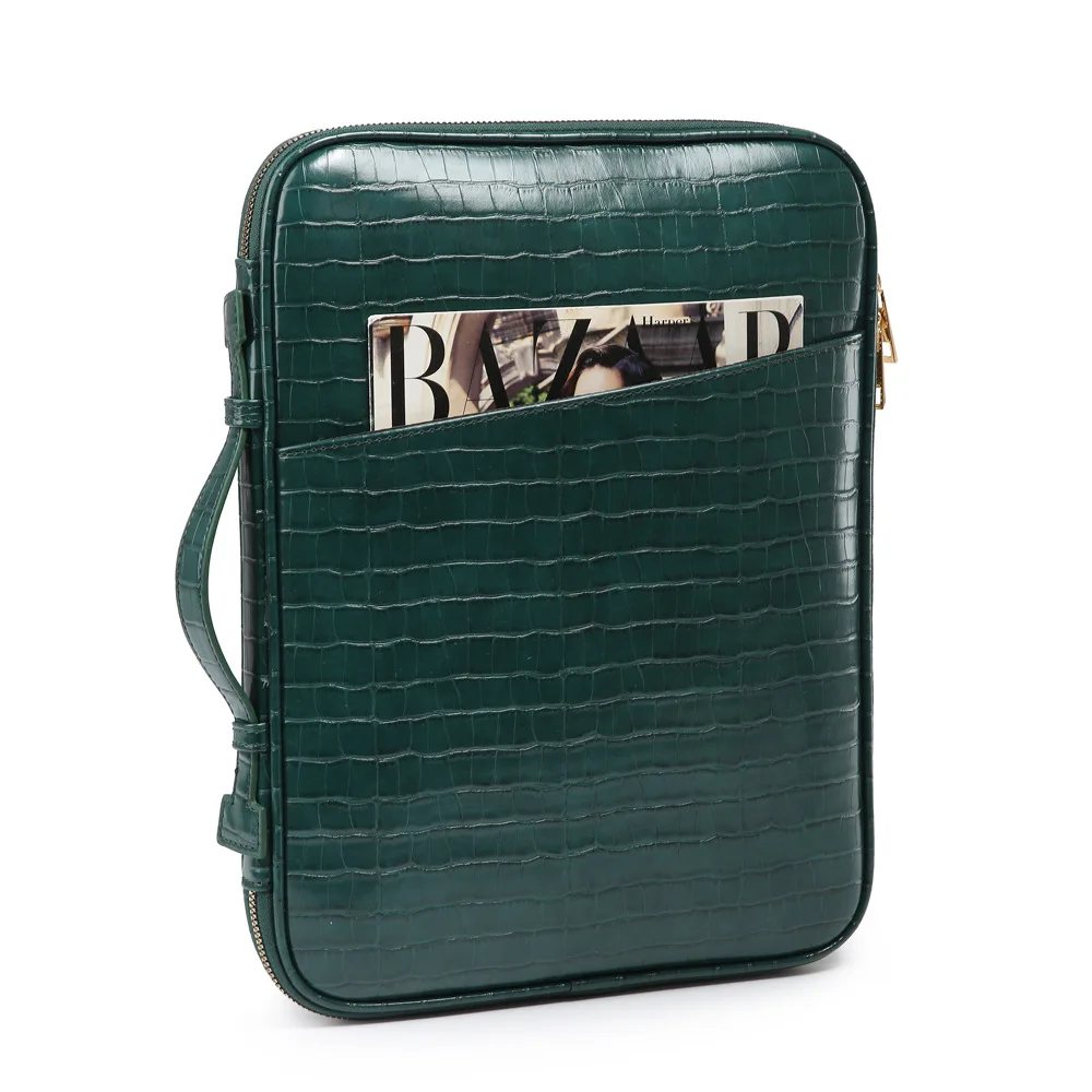 Grandbag PU Crocodile Pattern Leather Laptop Bag Men For Macbook Air Pro Thin Laptop Cover Bag for iPad or Tablet