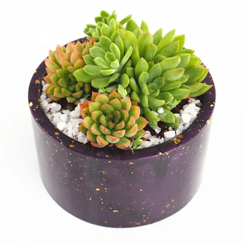 Desk Decoration Round Geometric Polygonal Concrete Mini Plant Pot Mold Reusable Silicone Molds For Concrete