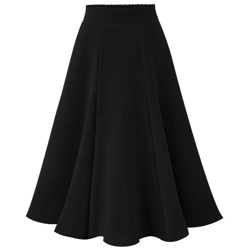 womens clothing manufacturers solid versatile pleated skirts women high waist long ladies skirt