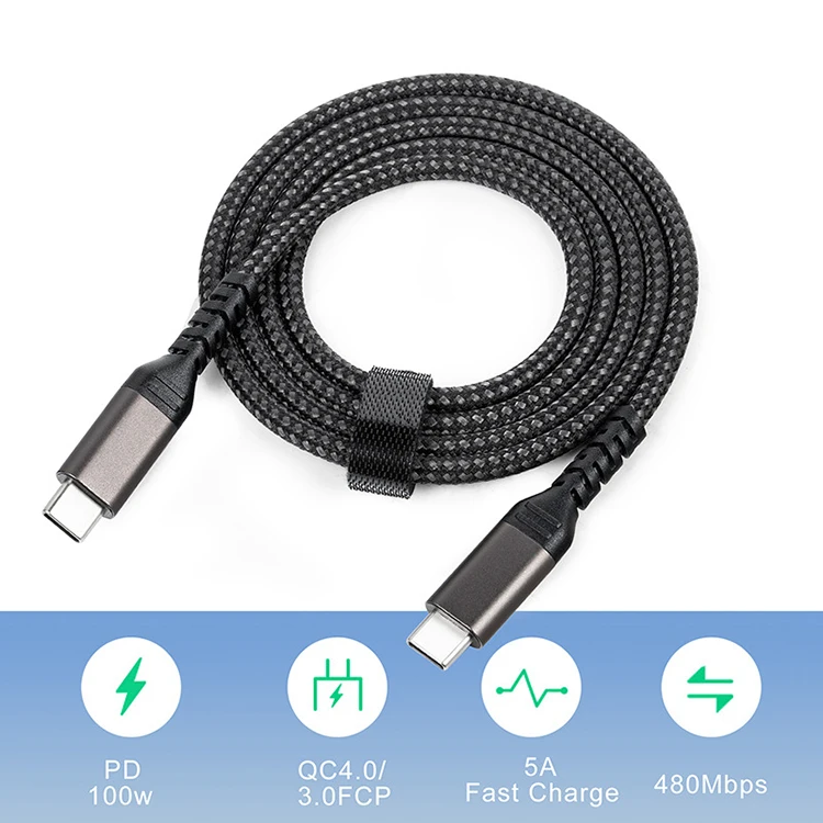 High Quality USB3.1 Type C To Type-c Data Cable PD 20V 5A 100W Fast Charging USB Cable for MacBook Phone