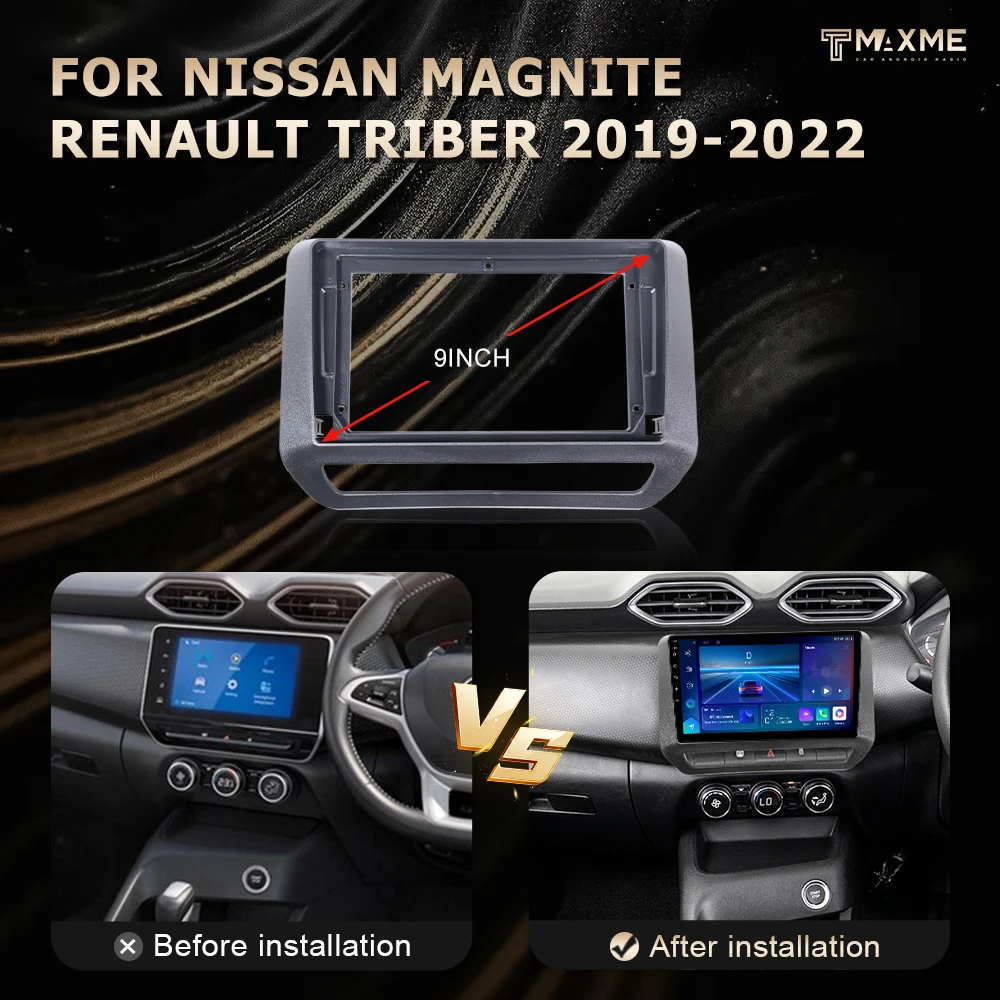 Maisimei Factory Car Android Frame For NISSAN MAGNITE/Renault Triber 2019 Car DVD Frame Texturing 9 inch  LHD RHD