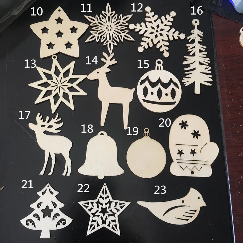 OEM Laser Cutting Service for Wooden Christmas Ball & Tree Ornaments Plywood Cutout Decors