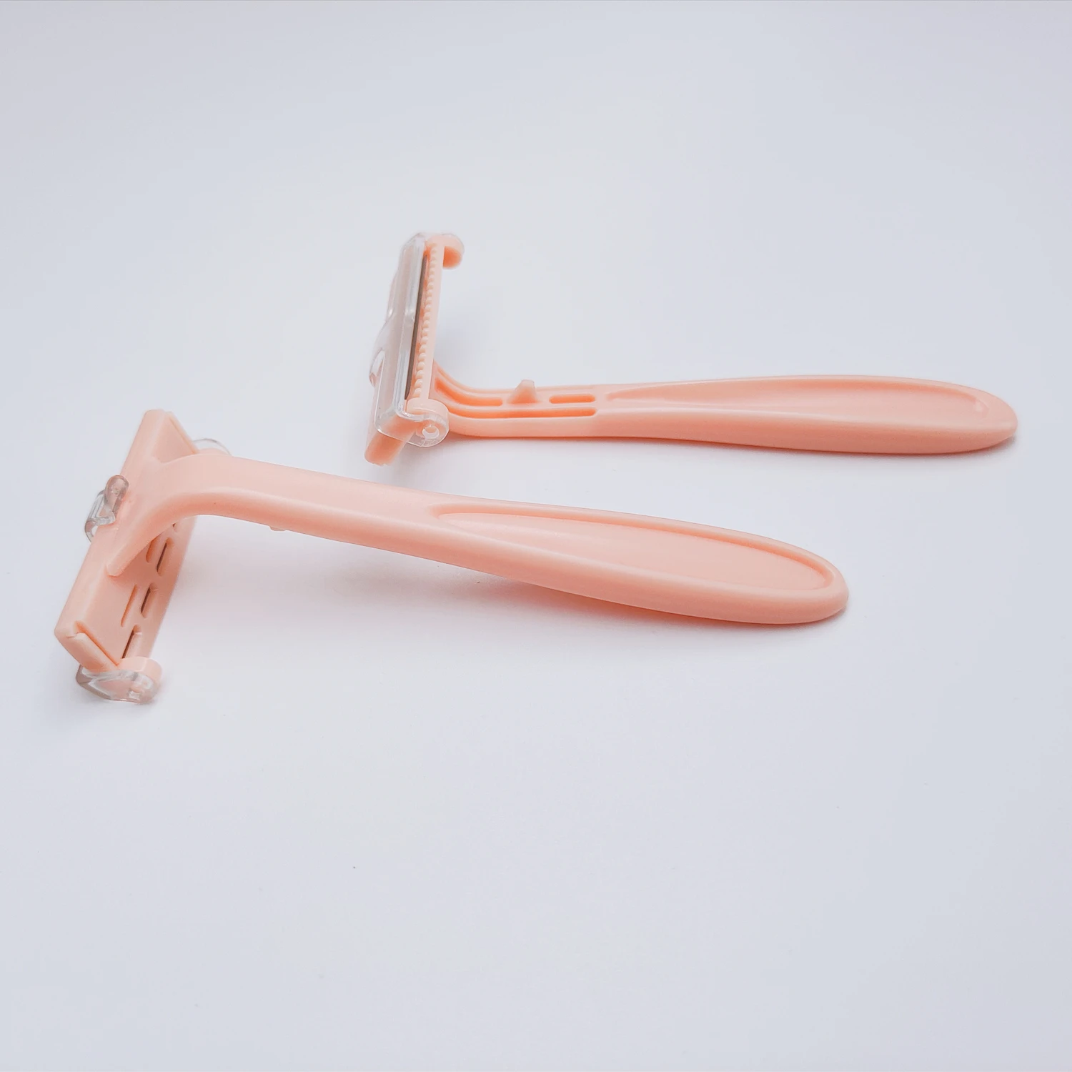 Replaceable Lady hair removal shaving knife single use pink and orange razor for woman  1 pieces