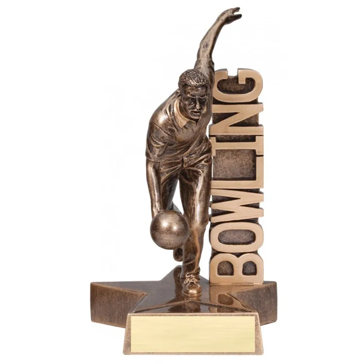 Nanwei Resin Custom Sport Competition Male Bowler Figurine Bowling Trophy Award