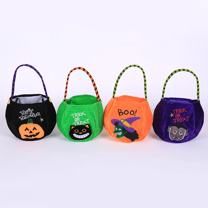 Halloween Celebration Carnival Favor Gift Cosplay Accessories Supplies Pumpkin Witch Ghost Treat Or Trick Candy Tote Bag Basket