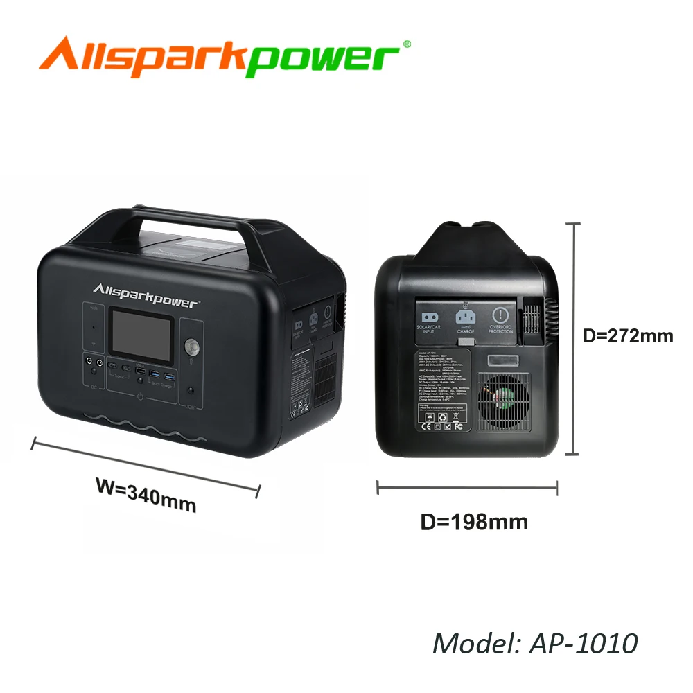 Portable Power Station 1000w Output Power Support 800W Super Fast Charging 3 hous could full charge