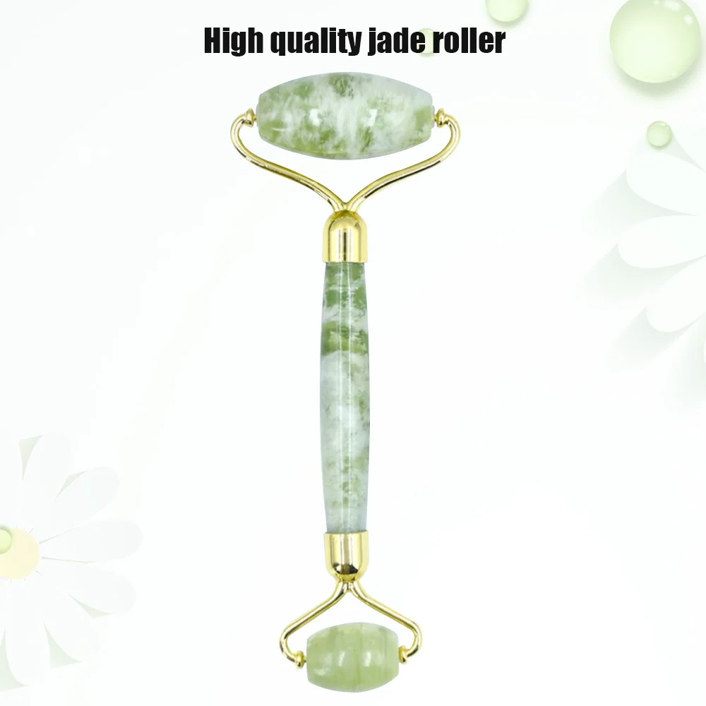Natural yellow pink stone rose quartz facial massage roller green jade roller face roller original magnetic attachments tool set