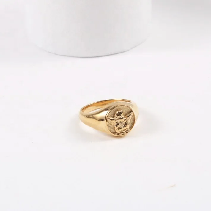  Inspire ювелирные изделия французский дизайн ощущение Ретро Королева голова кольцо подходит для пальца толстое 18K золото