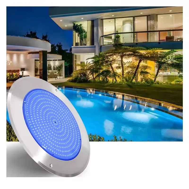 12 Volt Blue Slim Stainless Steel Waterproof Ip68 Pool Lamp Rgb Submersible Led Underwater Swimming Pool Lights