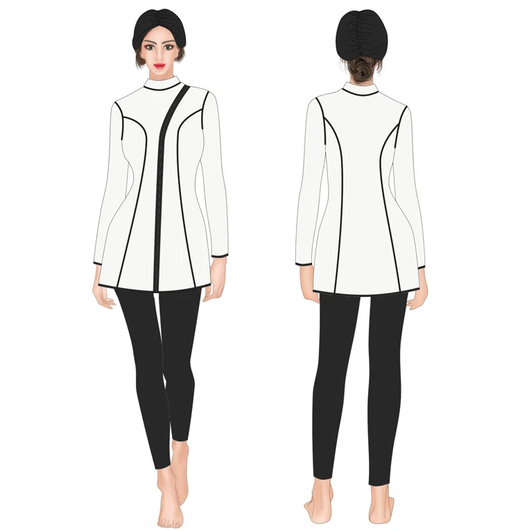 Angle Luna 2022 New lady gentle black and white stitching Muslim new custom