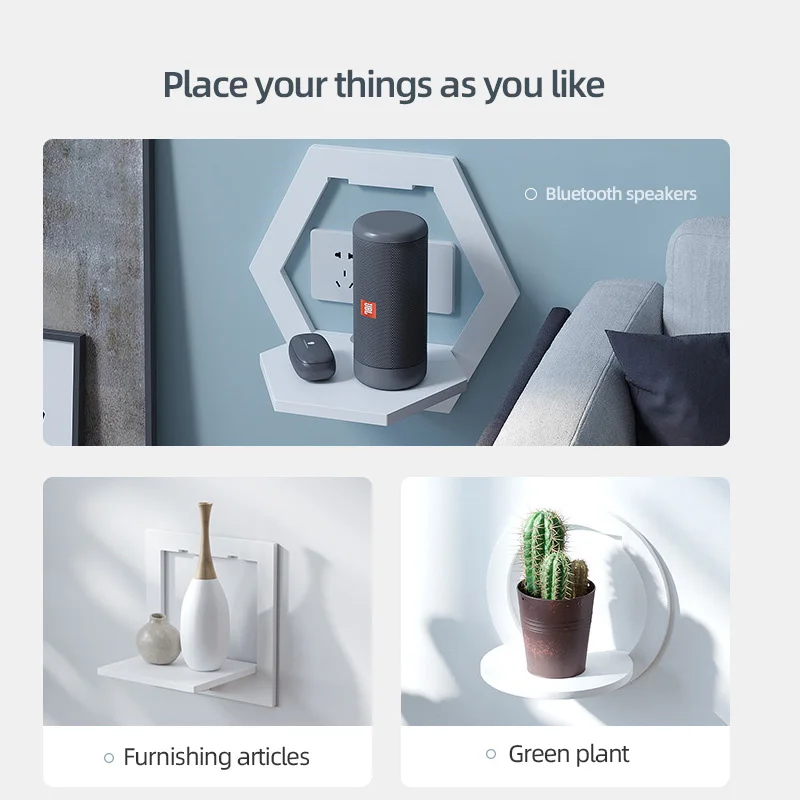 2024 Wood Hexagon Storage Rack round Floating Shelf for Home Decorative Wall Mounted in Rooms