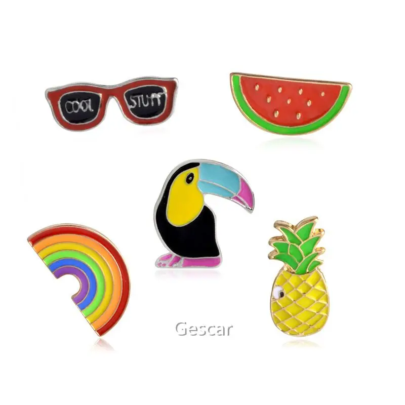
Multi Design Colorful Rainbow Glasses Bird Fruit Drop Oil Design Cute Brooch High Quality Brooch Pin Wholesale Factory Price 