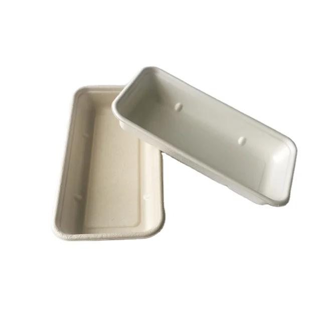 Factory directly sale biodegradable disposable sugarcane bagasse retangular tray food container