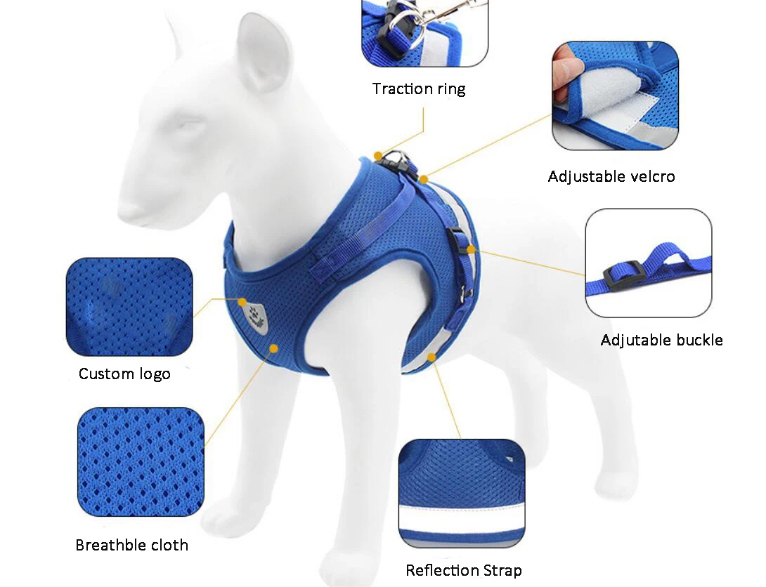 
New Product Soft Mesh Head-in Small Dog Harness with Breathable Mesh 