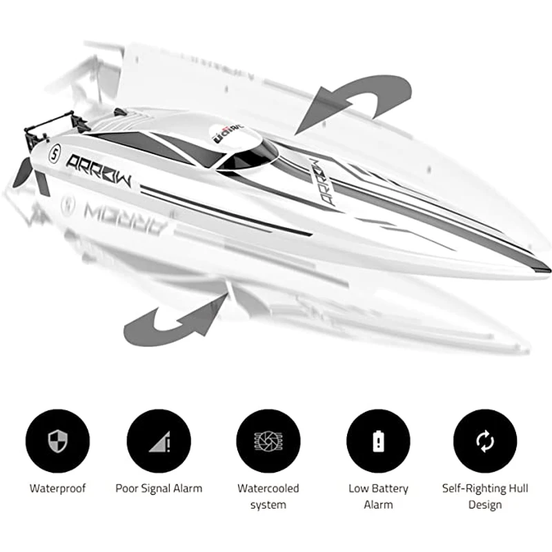 RC Boat High Speed 50km/h UDiRC UDI005 Waterproof 2.4GHz Radio Control Boat Brushless RC Speedboat Pvc Boat Toys Gift For Kids