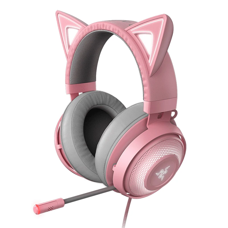Razer Kraken Kitty RGB USB THX 7.1 Spatical surround sound gaming headset Pink  Kraken Kitty Black