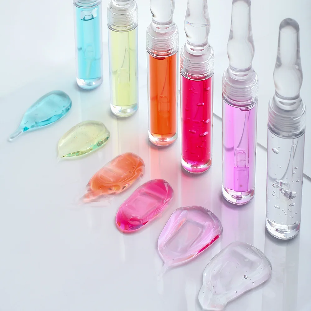 New Private Label Berry Water Mist Vegan Small Ampoule Moisturizing  Lip Care Oil Spot Glass Tube Lip Plumping  Lip Gloss