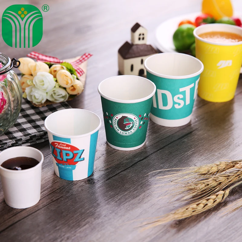 Source Factory Logo Custom HOT DRINK PAPER Cup commercial reception drinking water office commonly used single-layer Cup