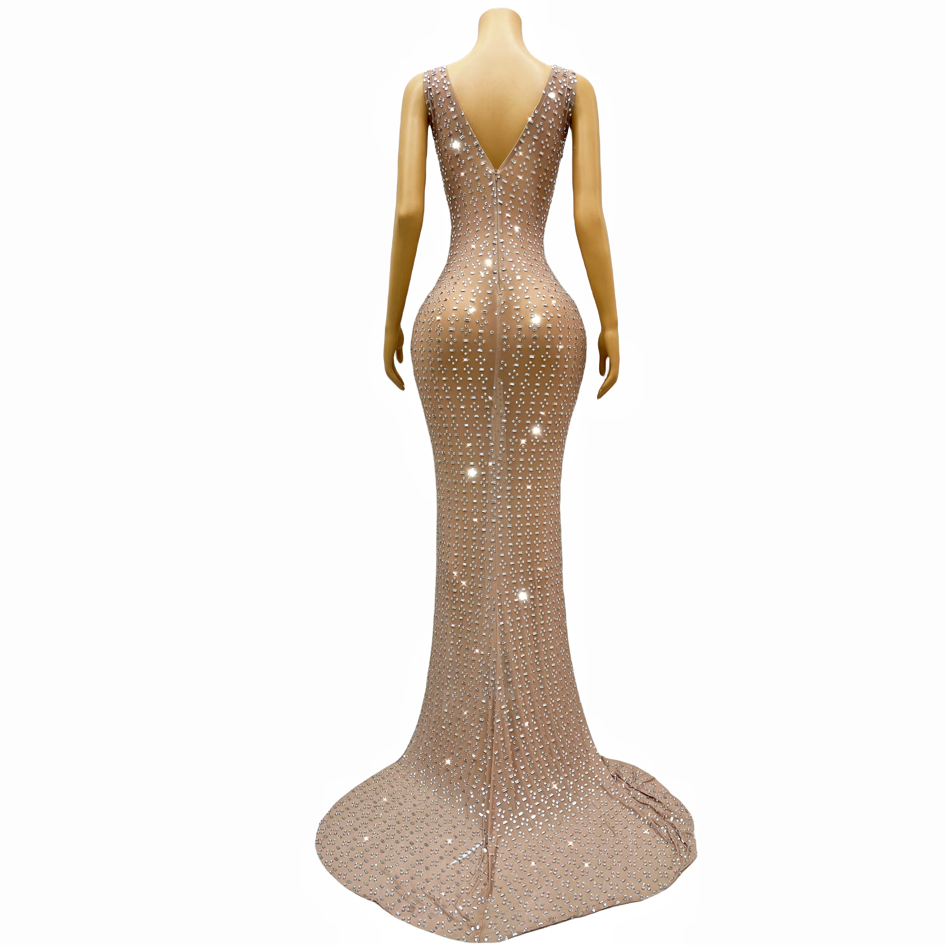 Rhinestone Customized New Arrival Diamond Pearl Shinny Prom Dress Ball Gown Ladies Dresses For Wedding Guest Outfit