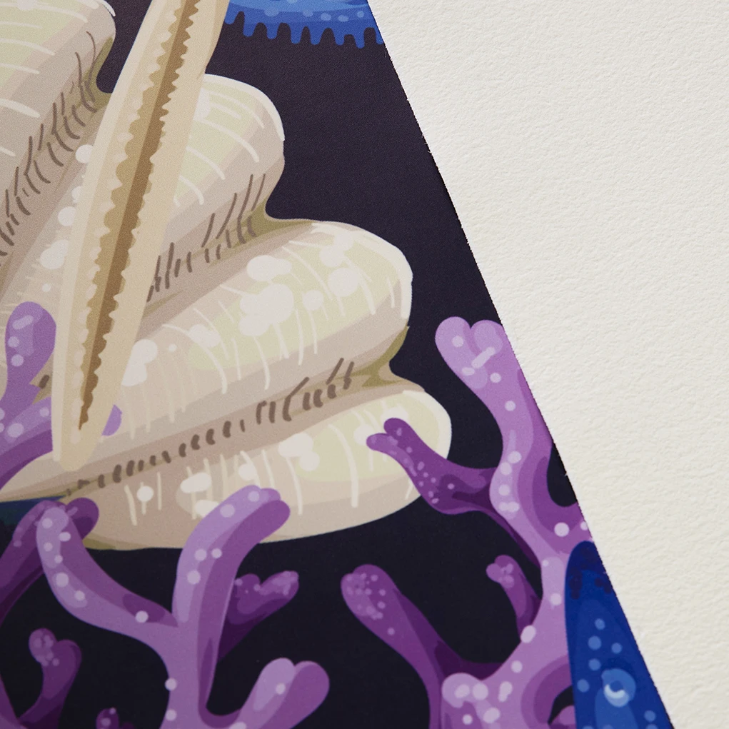 Изготовленный на заказ логотип цифровая печать кожа Морская звезда узор водостойкая 595gsm Pu ткань для покупок сумки и книжной обвязки