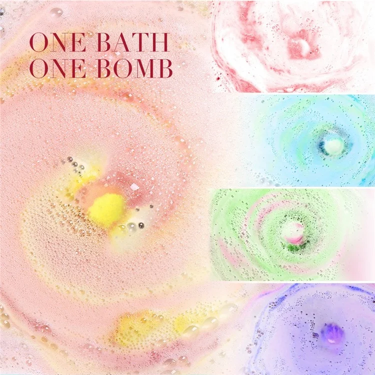 OEM Factory Custom Packing Scent Bubble Spa Vegan natural Colors Plastic Bag Single Bath Bombs
