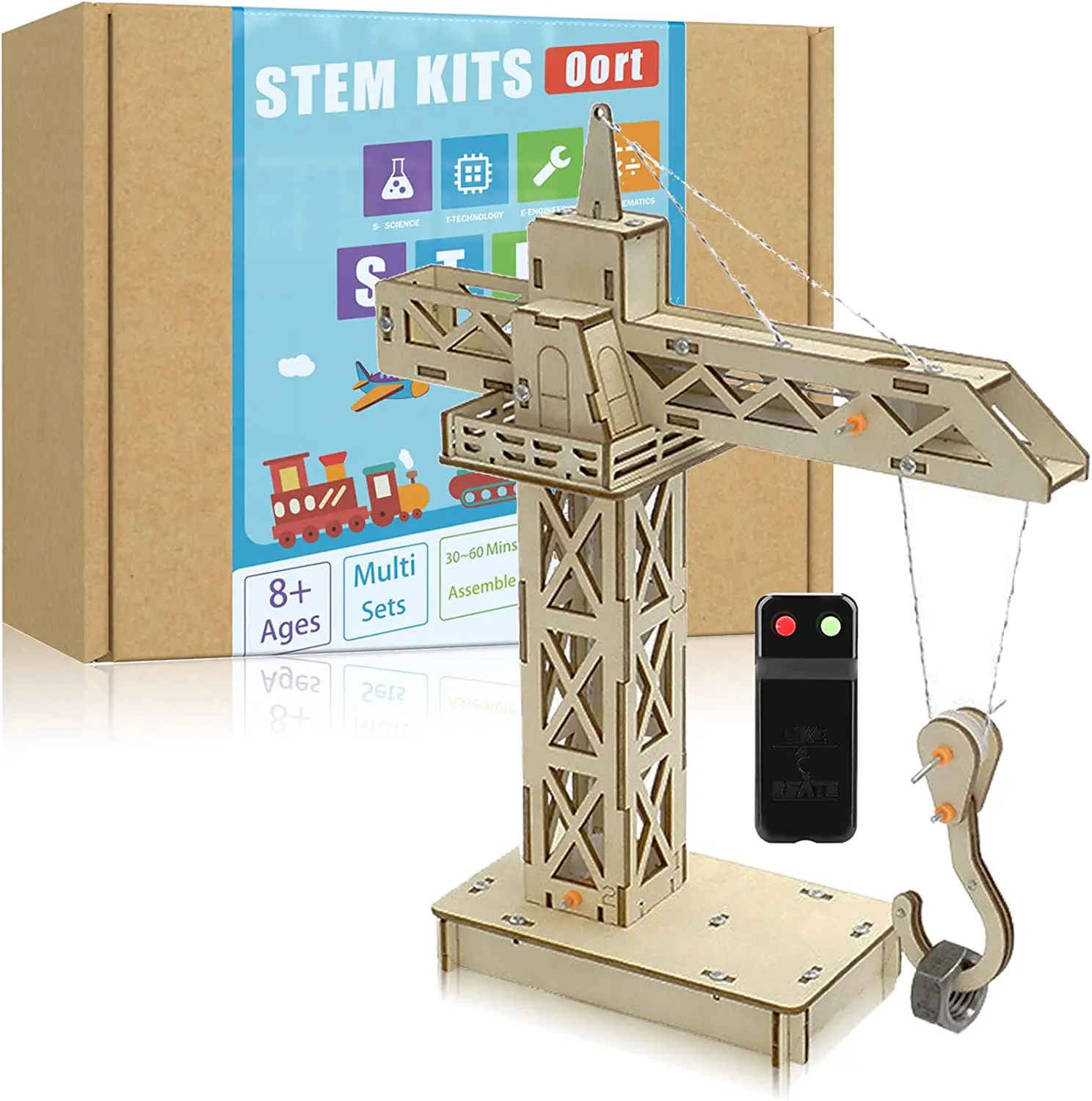 Educational science kit DIY STEM TOYS wooden crane tower wooden science toy for kids