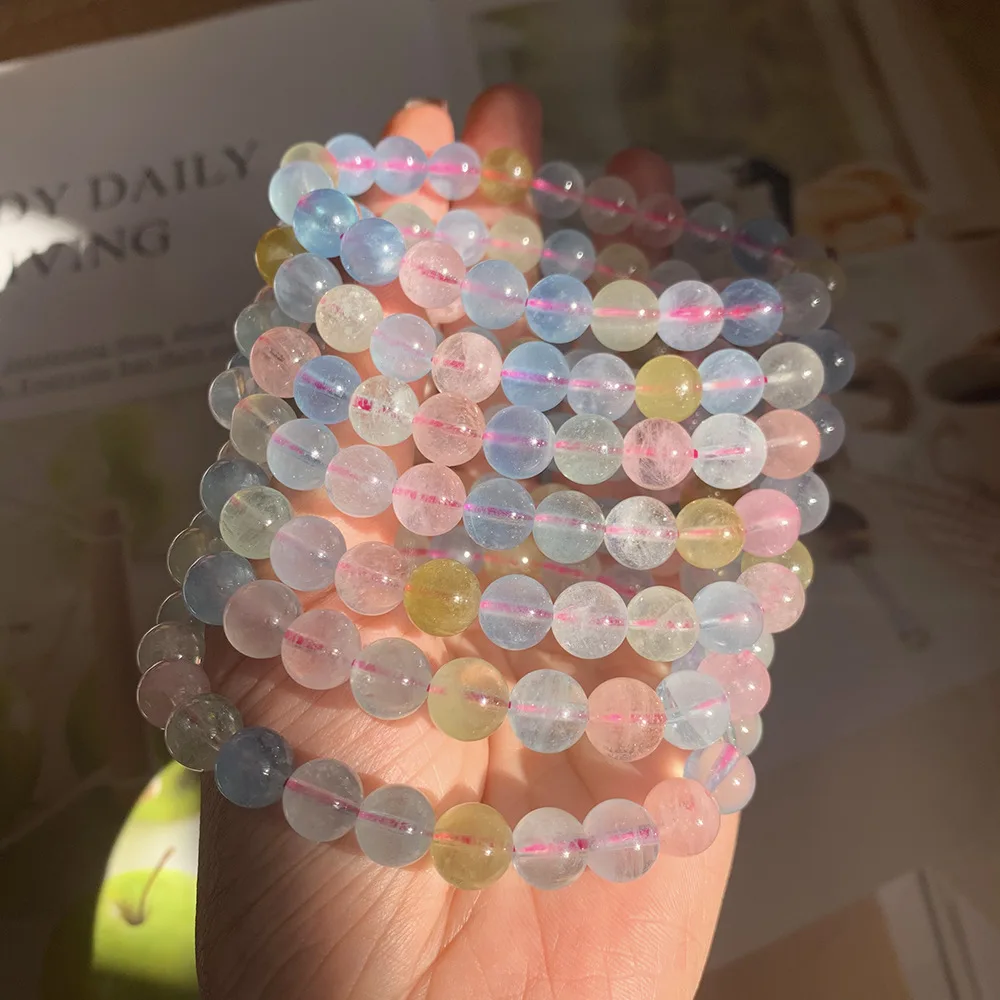 Natural Morgan Stone Bracelet candy color Morgan stone factory wholesale natural crystal jewelry Amoy source