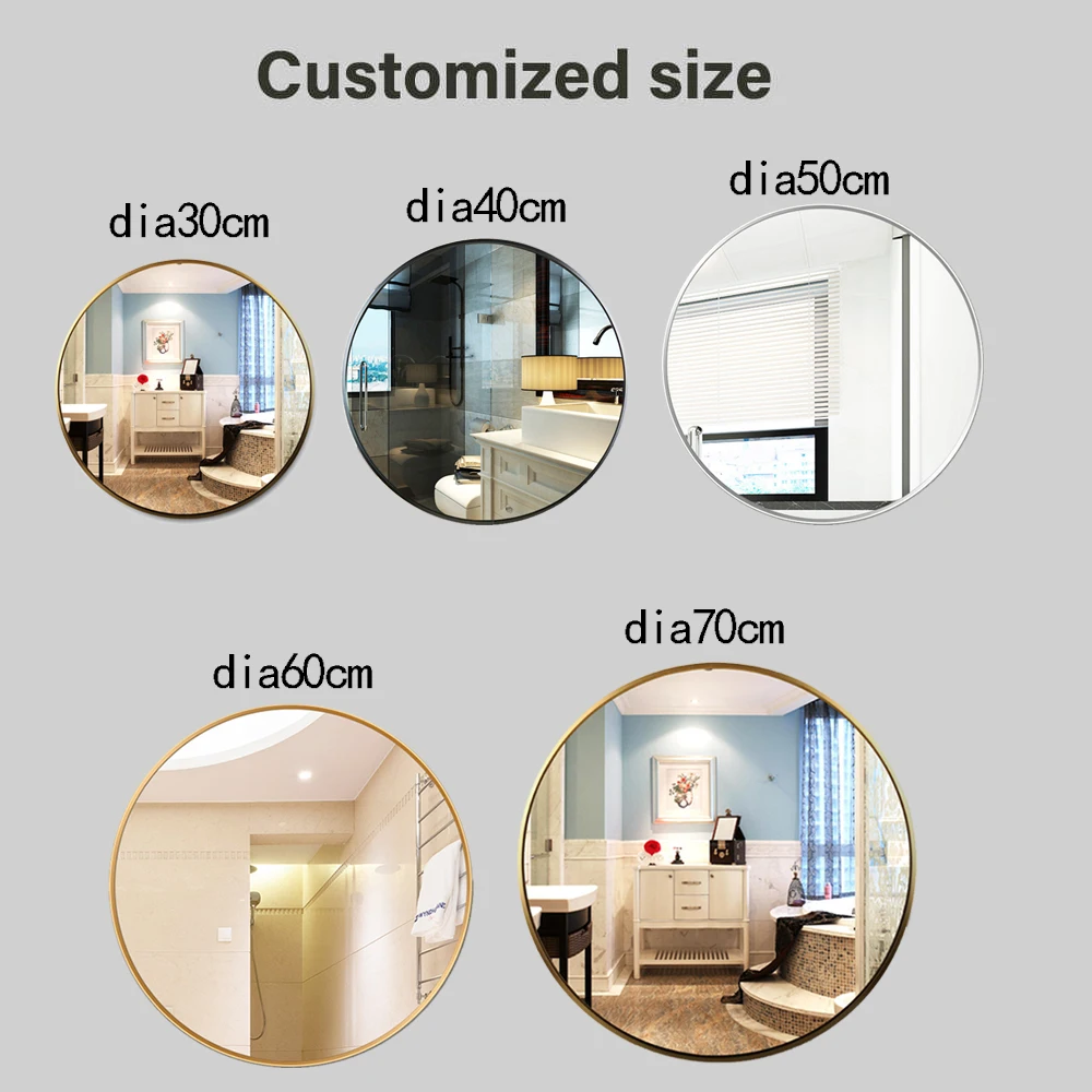 Hot Selling Custom Large Circular Aluminium Gym Wall Decorative Mirrors Modern Bedroom Decor Chinese Full-Length Dance Small