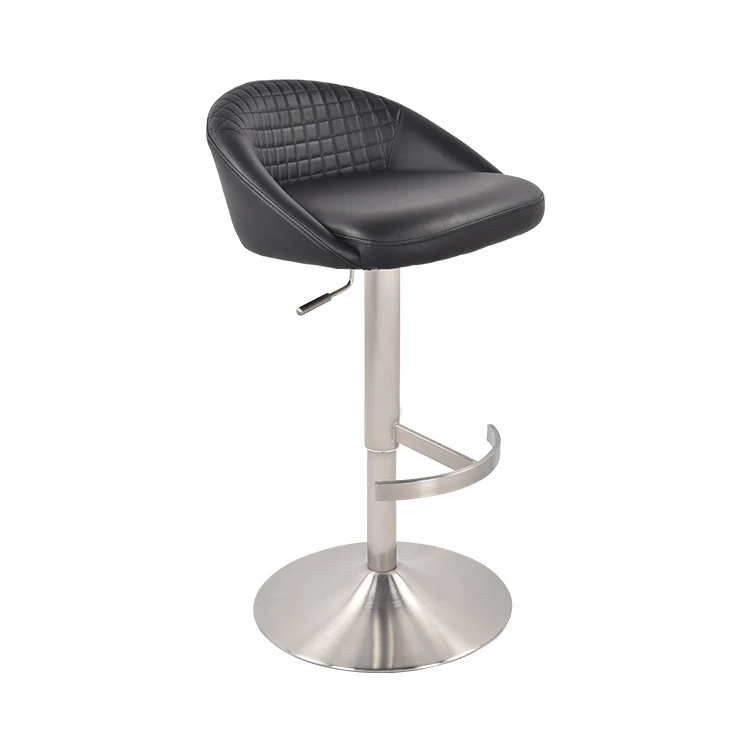 Stainless steel brushes Gas Lift 260mm Luxury bar stool chair