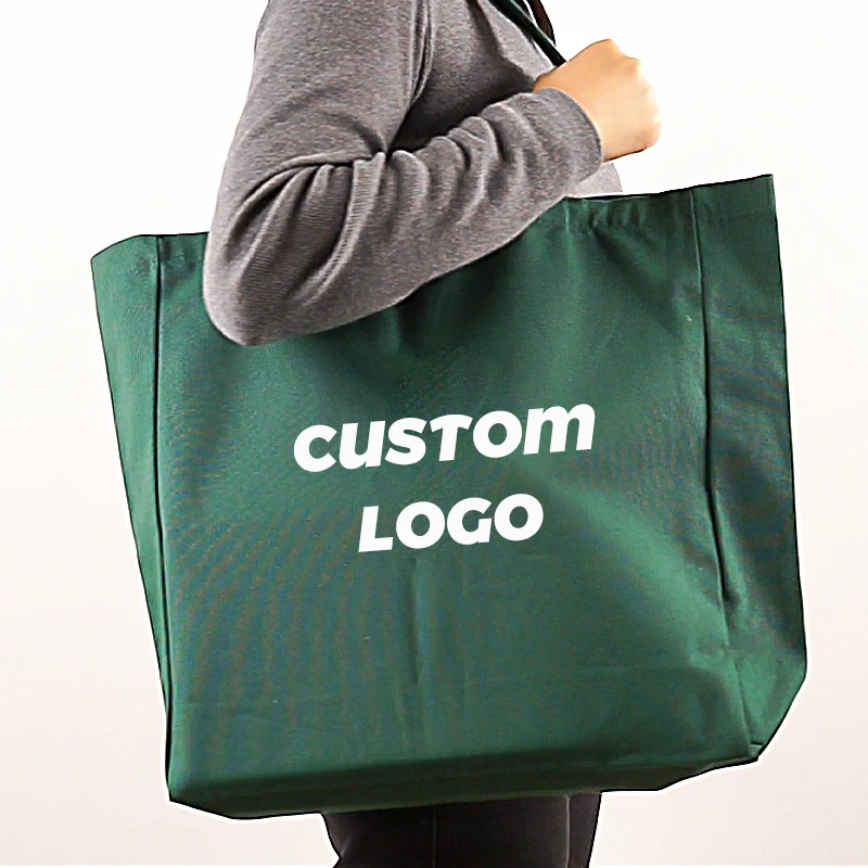 online shop shopping cloth oversized green wholesale printing of cotton bags for women guess