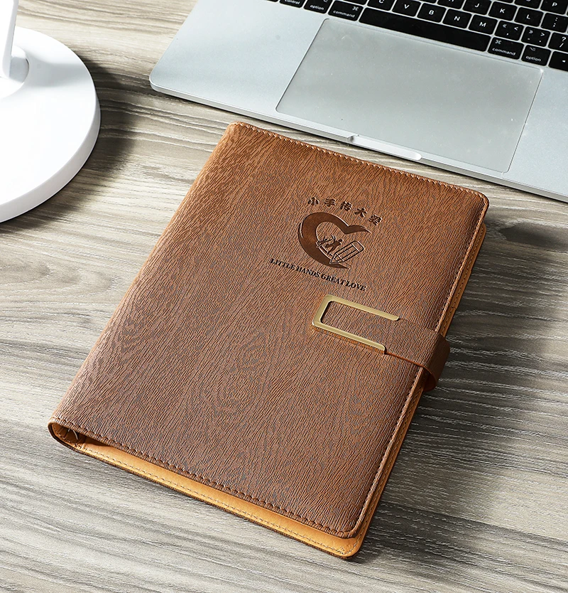 Factory sells luxury PU leather cover loose leaf hole clip notebook A5 in many colors with magnetic buckle