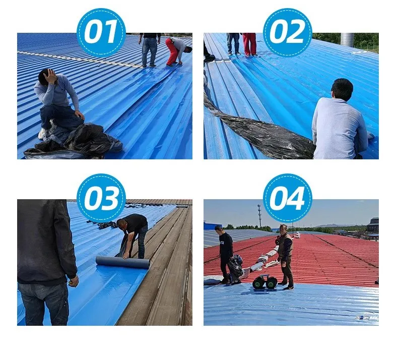 No Open Flame Required Special Refurbish Waterproof Membrane For Color Steel Tile With Strong Self-Adhesive Thermal Insulation