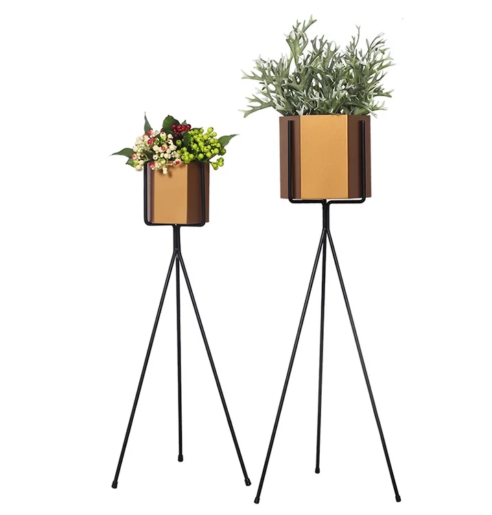 Modern Simple Home Black Long Plant Stands Flower Pot, Indoor Plant Stand Flower