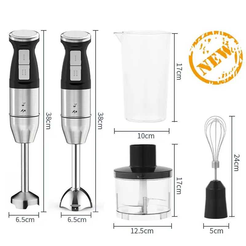 Economical Hand Blender 4 In 1 Set Industrial Mixer Chopper Immersion Stick Blender