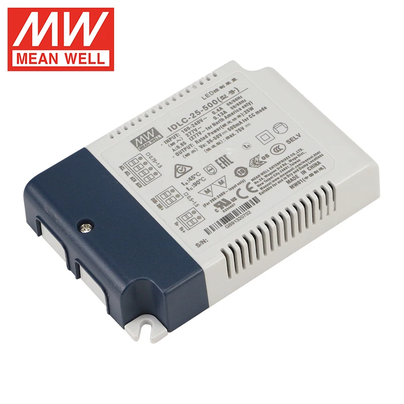 MEAN WELL IDLC-25-500 25W 500mA Constant Current AC DC Mode LED Drivers