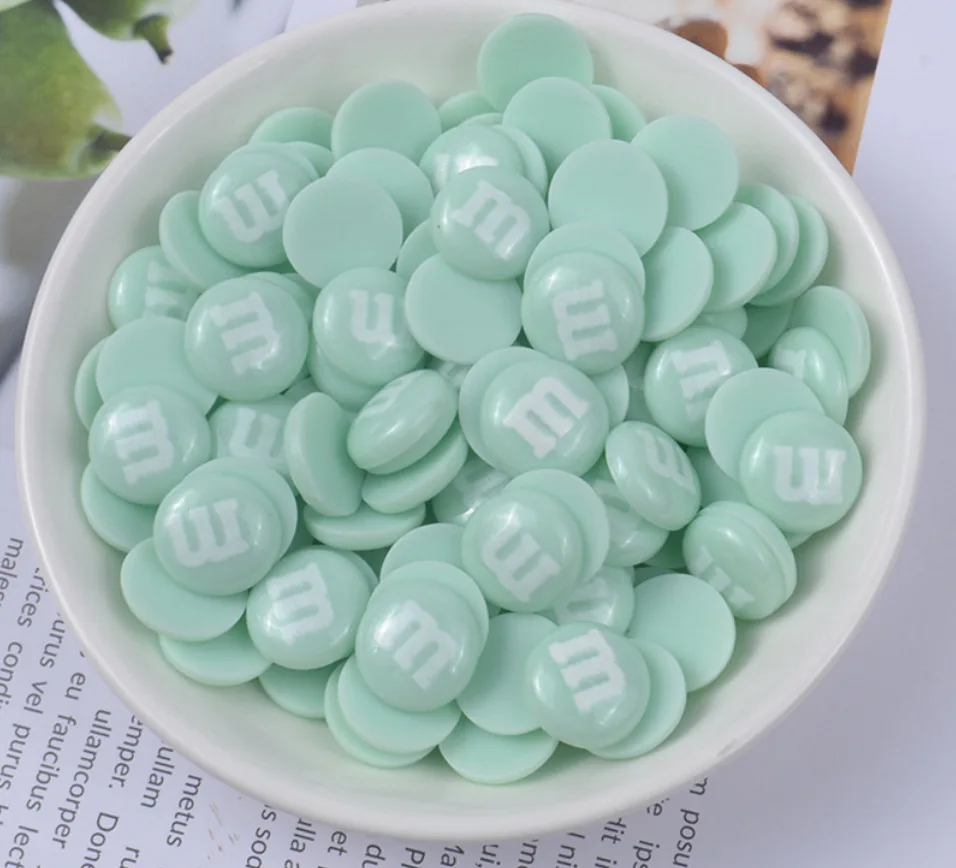 Популярные Забавные милые кабошоны для украшения телефона из смолы M Beans Kawaii с плоской задней стороной крем