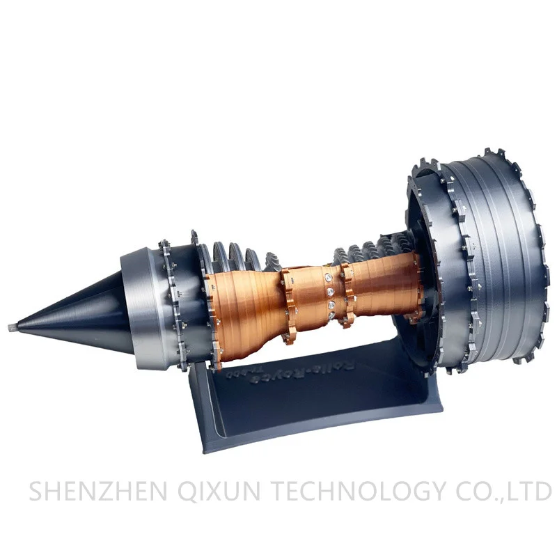 DLL719 Cool Souvenir Gift Rechargeable 3D Print Aircraft Turbofan Engine Model with LED Lights