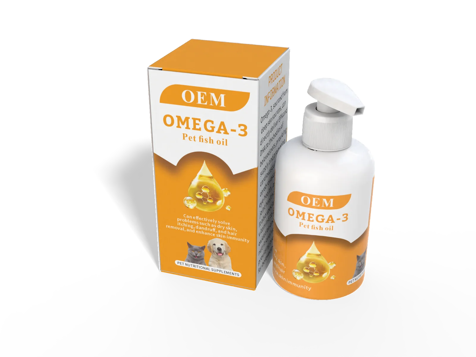 OEM 250ml Natural Liquid Omega 3 Pet Salmon Fish Oil Bulk Human Grade Pure Wild Alaskan Salmon Oil for Dogs and Cats