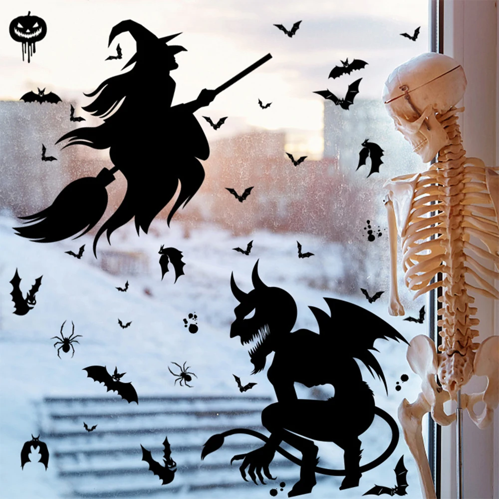 Halloween Decorations Window Clings, Window Posters Double-Sided Window Decals Halloween Party Decorations