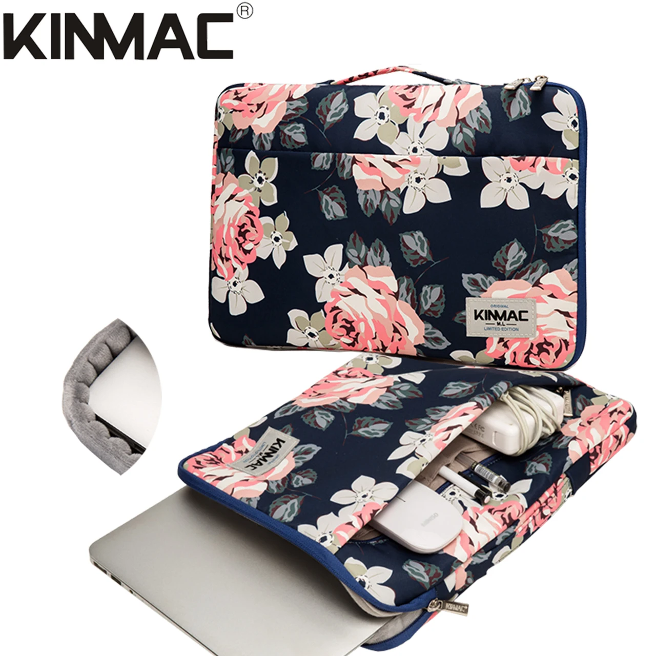 Kinmac с голубыми цветами 360 Защитная водостойкая 15 дюймов 6 ноутбук сумка чехол для ноутбука