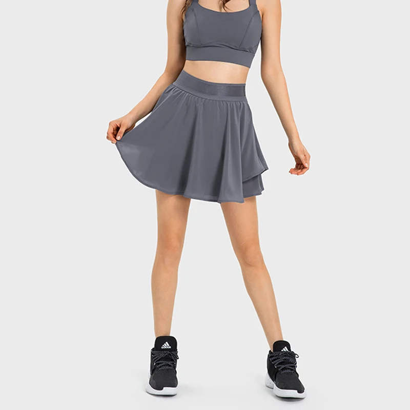 Custom Womens Pleated Golf Skorts High Waisted with Pockets Inner Shorts Athletic for Workout Sports Tennis Skirt 2 Piece Set