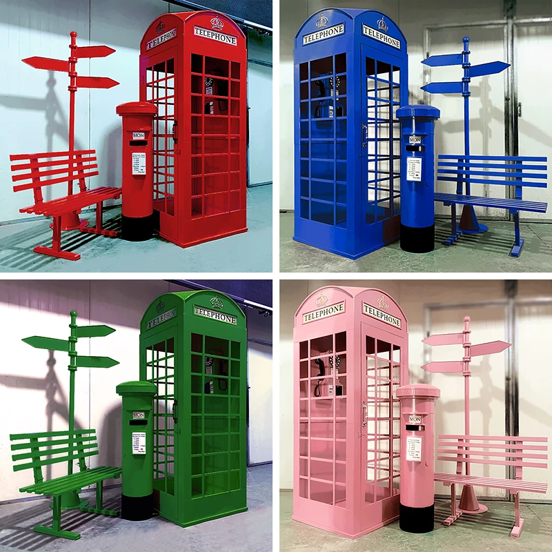 Customized wholesale metal red telephone London Classic phone booth for sale