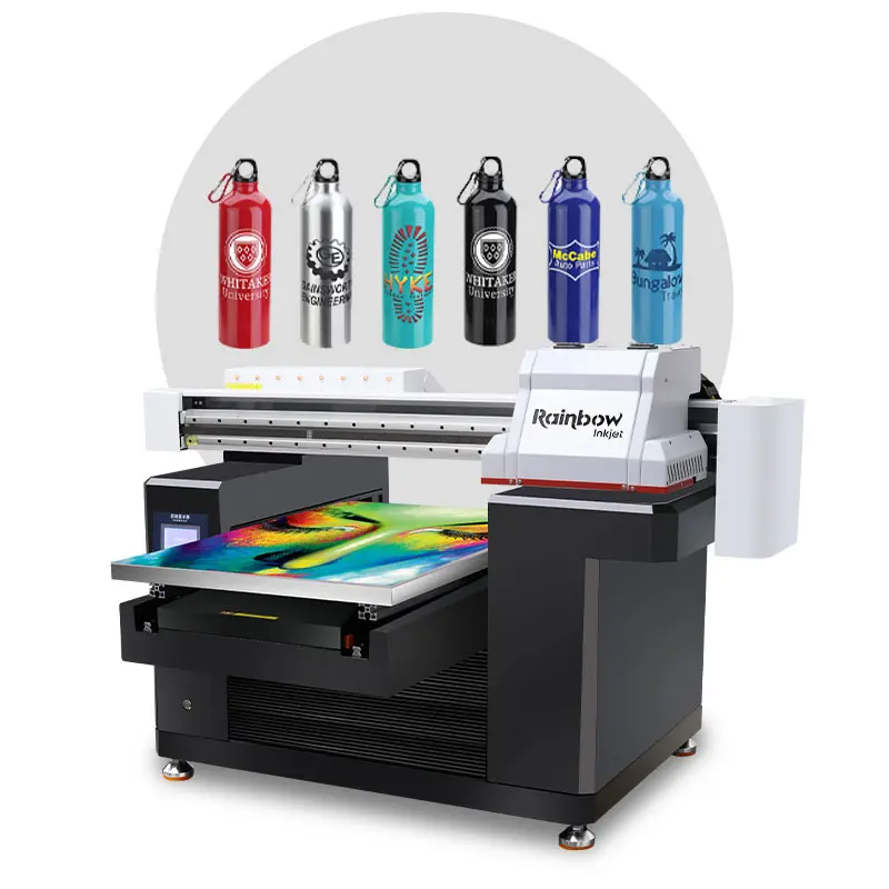 Rainbow UV direct printer with XP600 max printing size 19.7*27.6 inches for UV pvc card printer on phone case UV printer