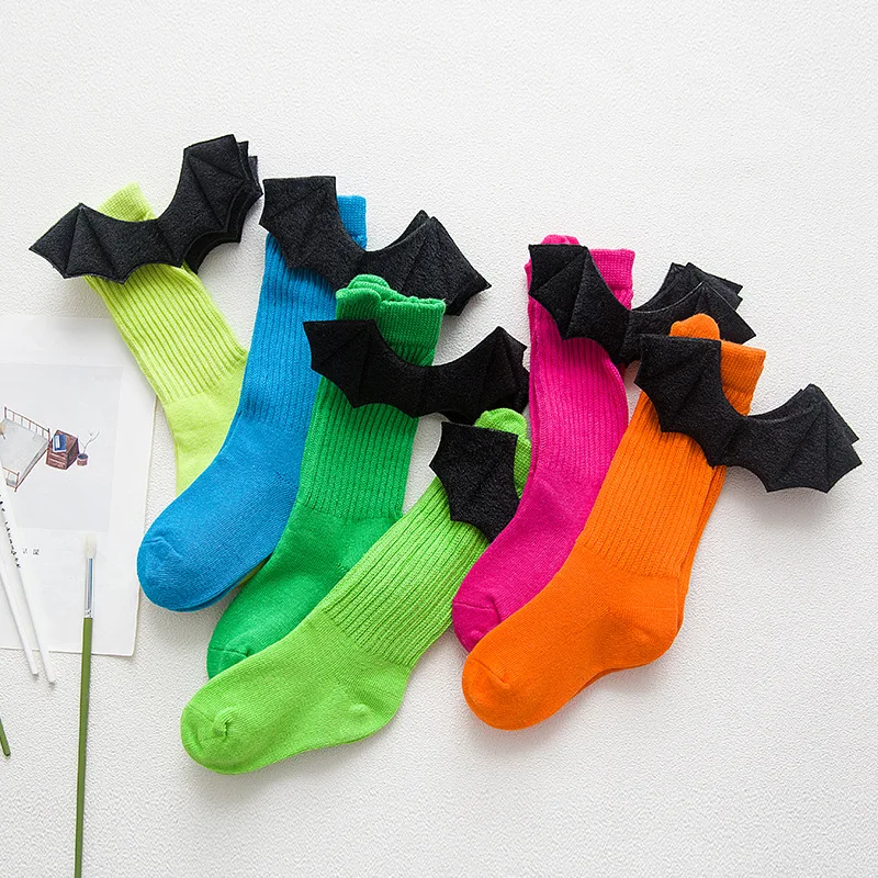 
Wholesale autumn novelty cute slouch socks soft cotton funny socks child with 3d wings 