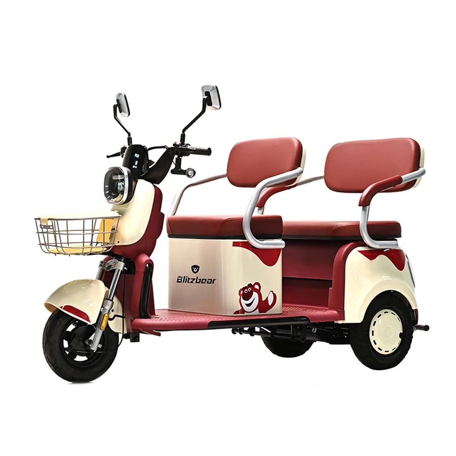 Многофункциональный трехколесный электрический велосипед для доставки пассажиров и грузов