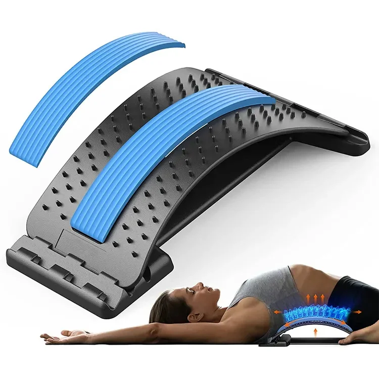Factory Outlets Back Stretcher for Pain Relief Lumbar Support Spine Board with 3 Adjustable Settings for Bed Back Massager