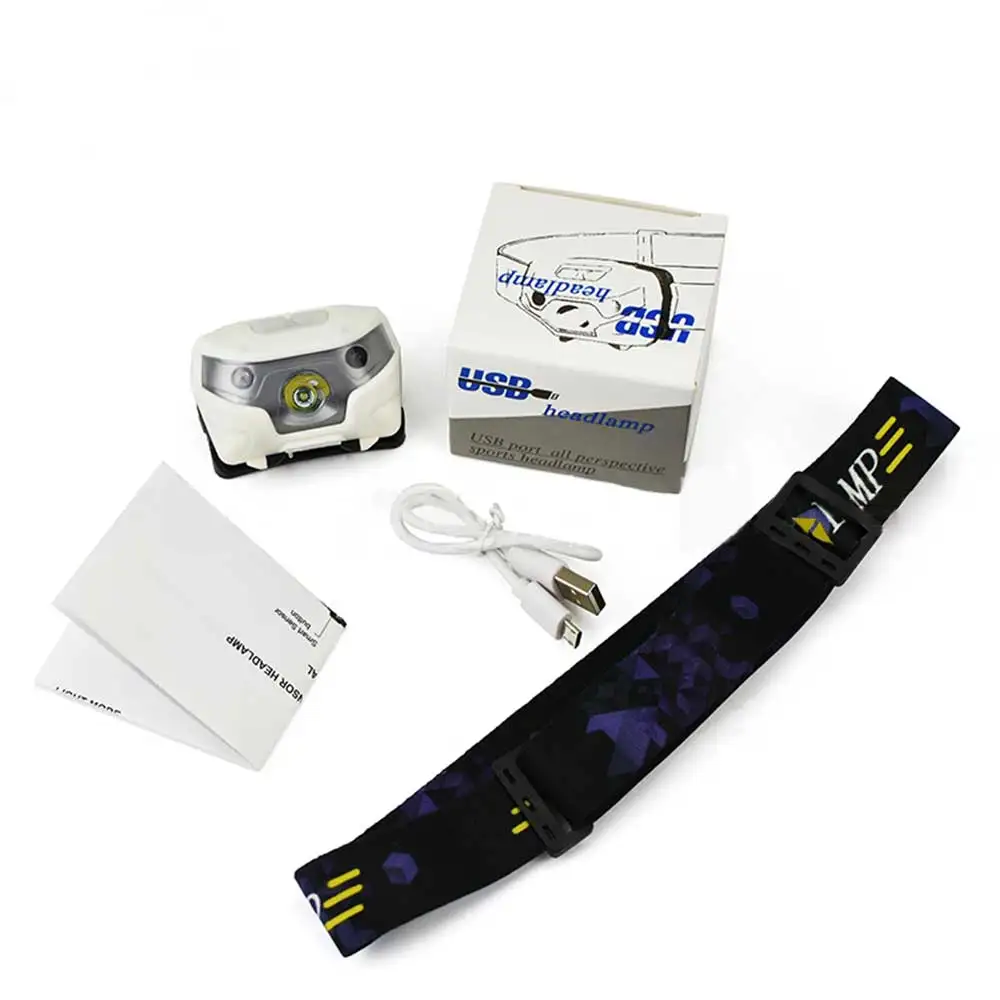 Outdoor LED Headlamp, USB Rechargeable IP33 Waterproof Headlight